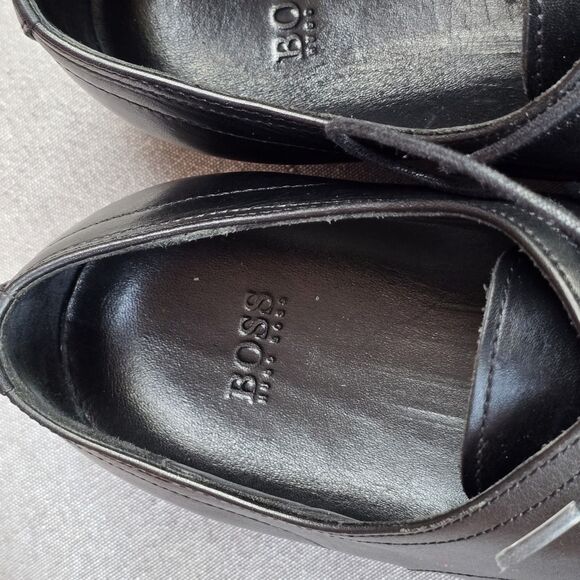 HUGO BOSS Leather Apron Toe Lace Up Derby in Black Size 9 US main image 9